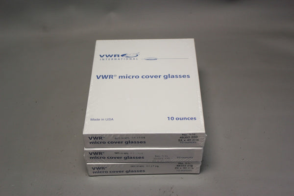 LOT OF 3 NEW BOXES OF VWR MIRCO COVER SLIDE GLASSES 48393