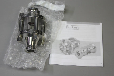 NEW BURKERT TRI-CLAMP SS DN10 LINE INSPECTION FULL VIEW SIGHT GLASS BBS-3F
