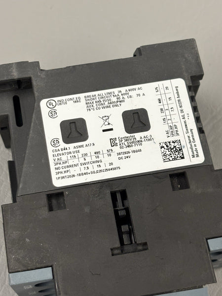 SIEMENS SIRIUS 3RT2026-1BB40 Contactor