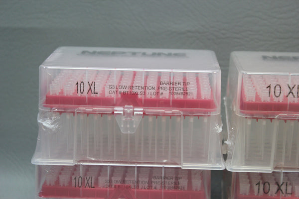 LOT OF 4 NEPTUNE BARRIER TIPS 10XL BT10XLS3 LOW RETENTION PRE-STERILE