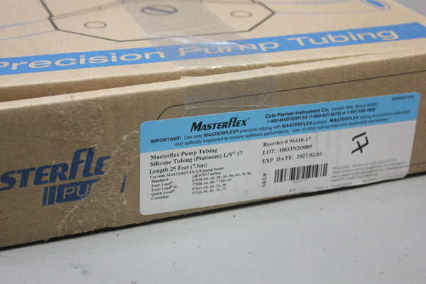 MASTERFLEX Platinum Cured Silicone Precision Pump Tubing L/S 17 6.4mm ID x 25’