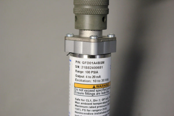 UNUSED BROOKS SOLIDSENSE II UHP PRESSURE TRANSDUCER GFD01A4BSM 100 PSIA