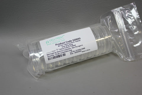 CELLTREAT 60mm Tissue Culture Dish w/Grip Ring  500/Case  Sterile #229660