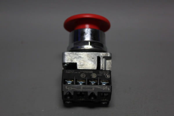 SIEMENS RED MUSHROOM HEAD EMERGENCY STOP PUSH BOTTOM 52PP22W2A W/52BJK