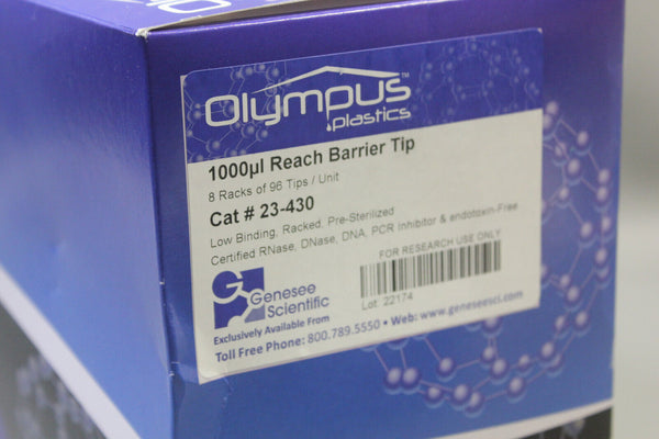 New Case (8x96) Olympus 1000ul Reach Barrier Pipet Tips #23-430