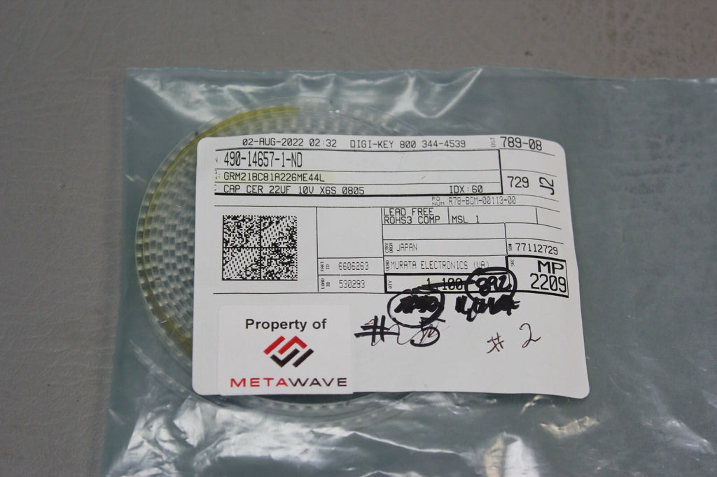 GRM21BC81A226ME44L CAPACITOR 22UF 10V X6S 0805 QTY 892