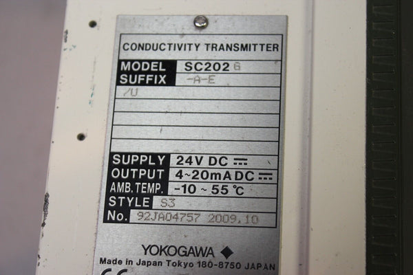 YOKOGAWA EXA SC202 CONDUCTIVITY TRANSMITTER/ANALYZER