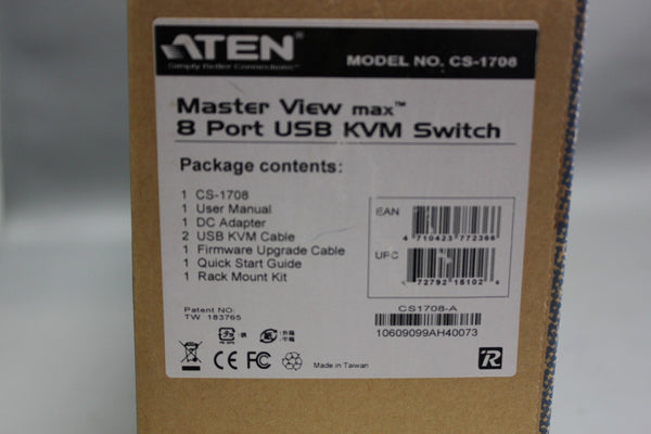 NEW ATEN CS-1708 MASTER VIEW 8 PORT USB KVM SWITCH