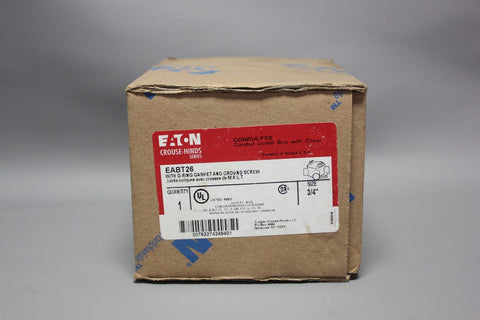NEW EATON CROUSE-HINDS SERIES EABT26 CONDULET 3/4" CONDUIT OUTLET BOX WITH COVER