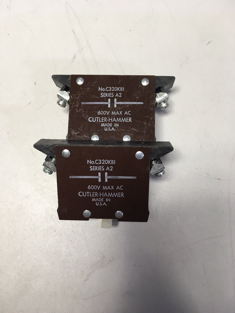 Lot of 2 Cutler Hammer C320KB1 series A2 Auxiliary Contacts