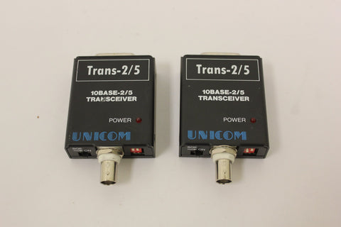 Lot 2 Unicom 10 Base-2/5 Transceiver Trans 2/5