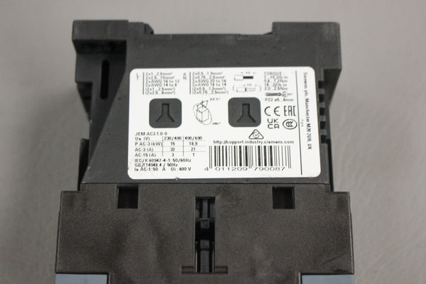 SIEMENS SIRIUS CONTACTOR 3RT2027-1BB40