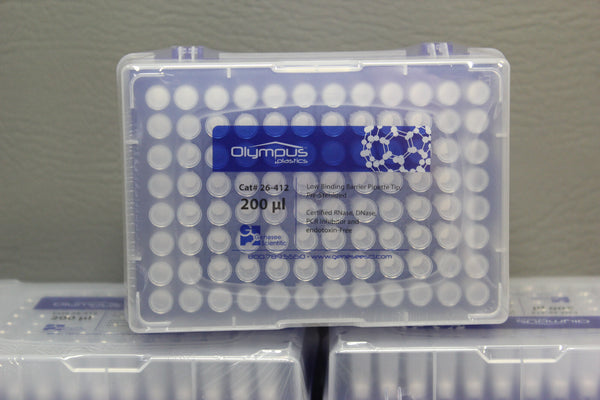 NEW 5 RACKS OLYMPUS 200 ul LOW BINDING BARRIER PIPETTE TIP 26-412