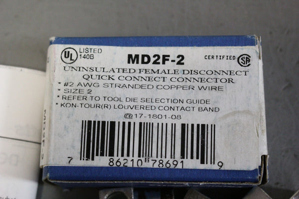 NEW THOMAS & BETTS MD2F-2 UNINSULATED FEMALE DISCONNECT LOT OF 6