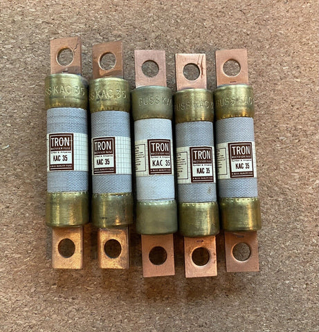 LOT OF 5 TRON KAC35 FUSE KAC 35  BUSSMANN 600 VOLT