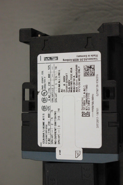 SIEMENS 3RT2017-1AF01 CONTACTOR