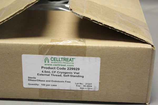 Lot of 100 NEW CELLTREAT CRYOGENIC VIALS 229929