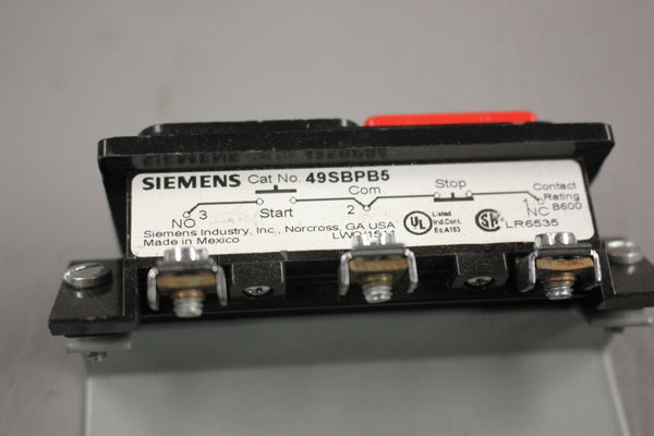 SIEMENS START STOP PUSH BUTTON  49SBPB5