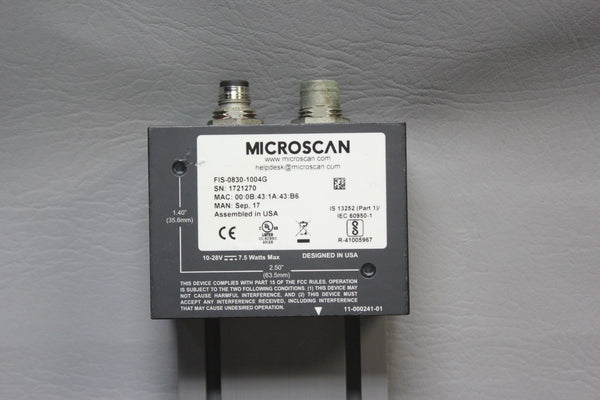 MICROSCAN  QX-830 LASER BARCODE SCANNER WITH MOUNT FIS-0830-1004G