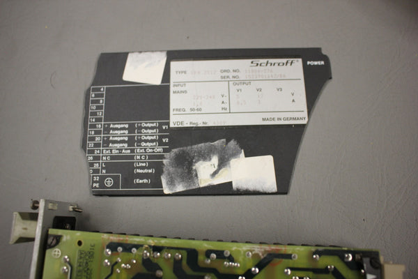 SCHROFF POWER SUPPLY OUTPUT SPM 2512