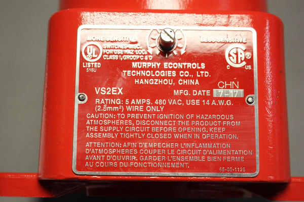 MURPHY ECONTROLS SHOCK VIBRATION SWITCH VS2EX