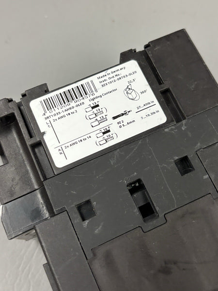 UNUSED SIEMENS POWER CONTACTOR 3RT1035-1AK60-0LE0