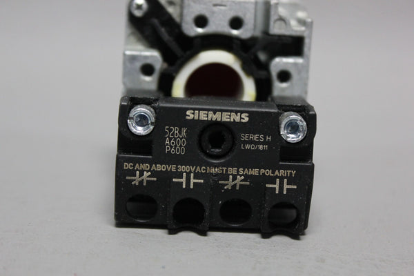 SIEMENS RED MUSHROOM HEAD EMERGENCY STOP PUSH BOTTOM 52PP22W2A W/52BJK