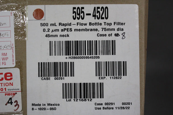 CASE OF 8 NEW THERMO 500mL RAPID FLOW BOTTLE TOP FILTER 0.2um 595-4520