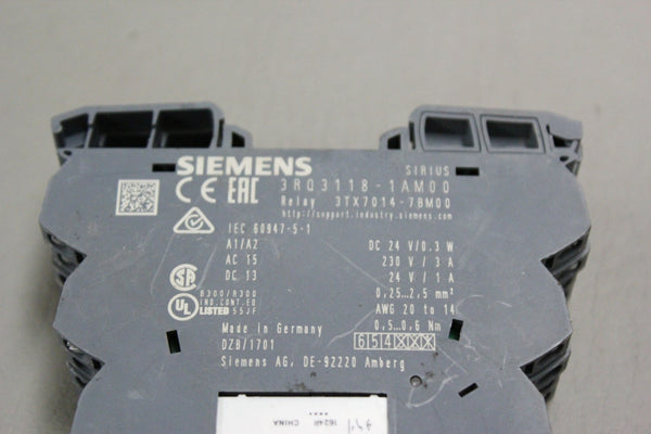 LOT OF 4- SIEMENS 3RQ3118-1AM00 COUPLER PLUG IN RELAYS