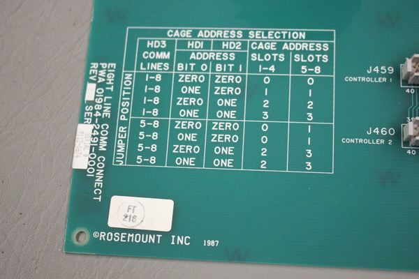 ROSEMOUNT INC EIGHT LINE COMM CONNECT  01984-2491-0001