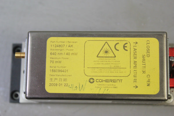 COHERENT CUBE 640nm 40mW LASER DIODE SYSTEM 1124807