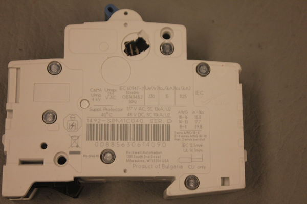 ALLEN BRADLEY 1492-SPM1C040 SER D BREAKER MODULE