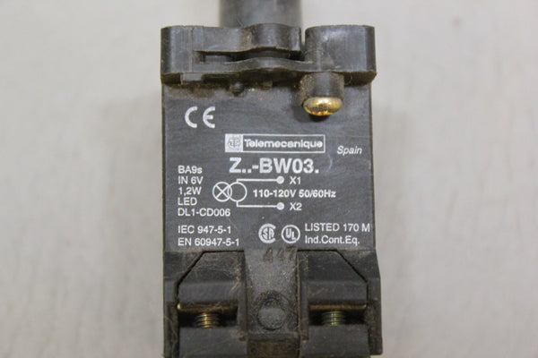 TELEMECHANIQUE Z..-BW03 110-120V PILOT LIGHT BLOCK (C)
