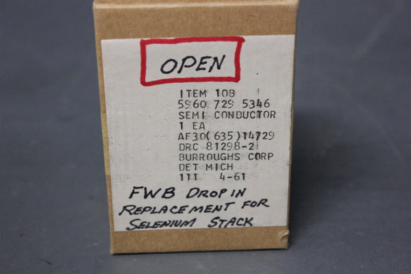 VINTAGE NOS BURROUGHS SELENIUM RECTIFIER