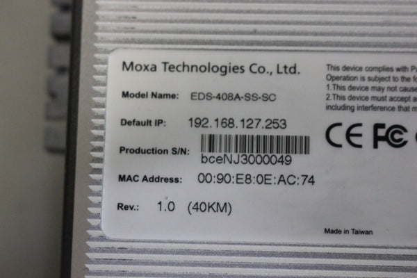 MOXA ETHERDEVICE SWITCH  EDS-408A-SS-SC