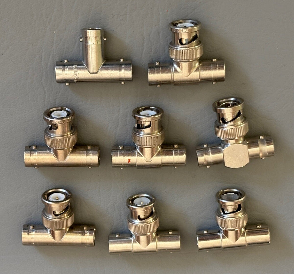 LOT OF 8- POMONA, Y & R, KEYSIGHT TECH 3284 BNC TEE ADAPTER COAXIAL ETC.