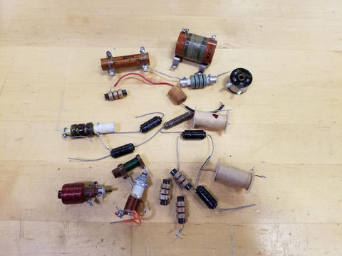 Lot of Vintage Ham Radio Tuner Coils Vector