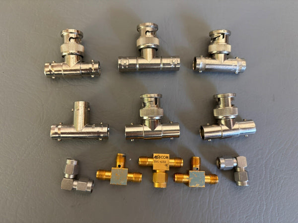 LOT OF 11- POMONA, Y & R, KEYSIGHT TECH 3284 BNC TEE ADAPTER COAXIAL ETC.