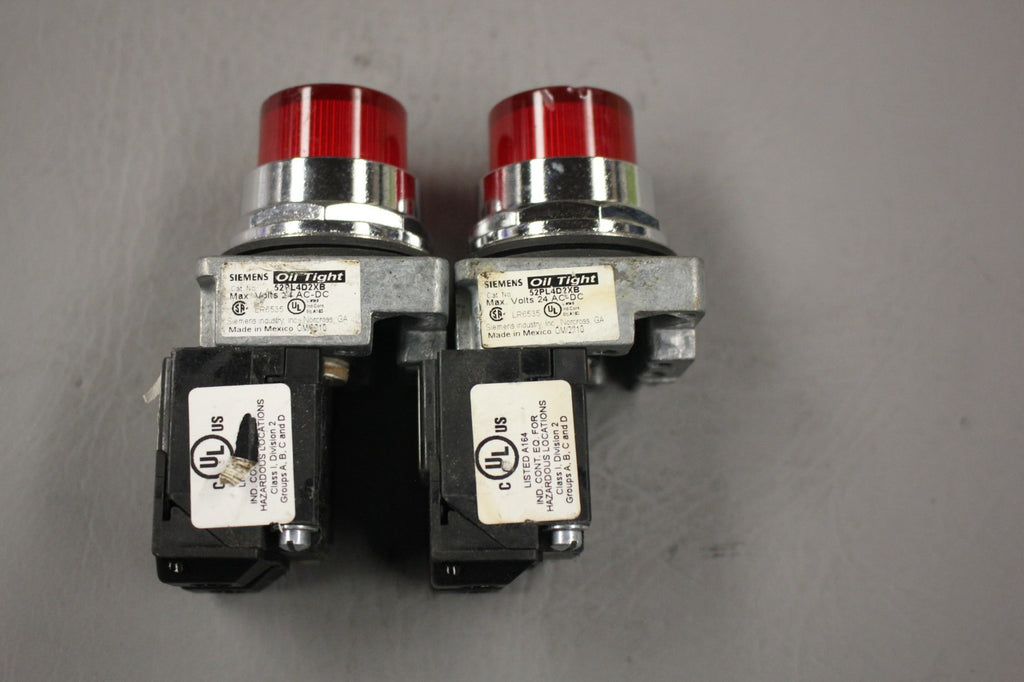 LOT OF 2 SIEMENS RED ILLUMINATED PUSH BUTTON 52PL4D3XB