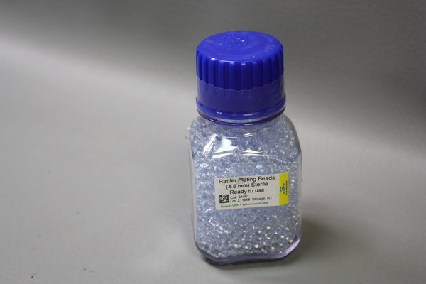 NEW 230g BOTTLE OF ZYMO 4.5mm STERILE RATTLER GLASS PLATING BEADS S1001