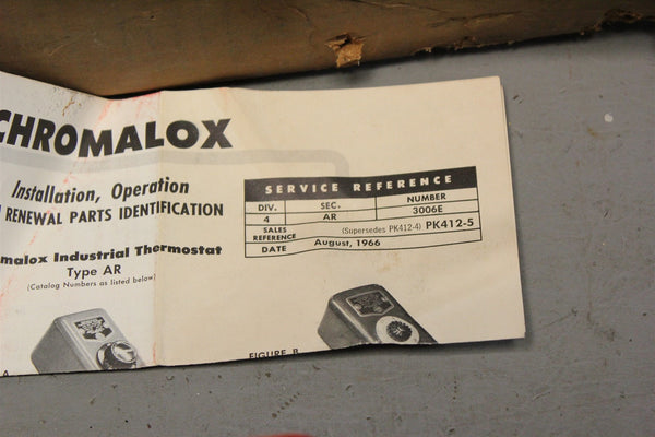 NEW CHROMALOX INDUSTRIAL THERMOSTAT AR-2524