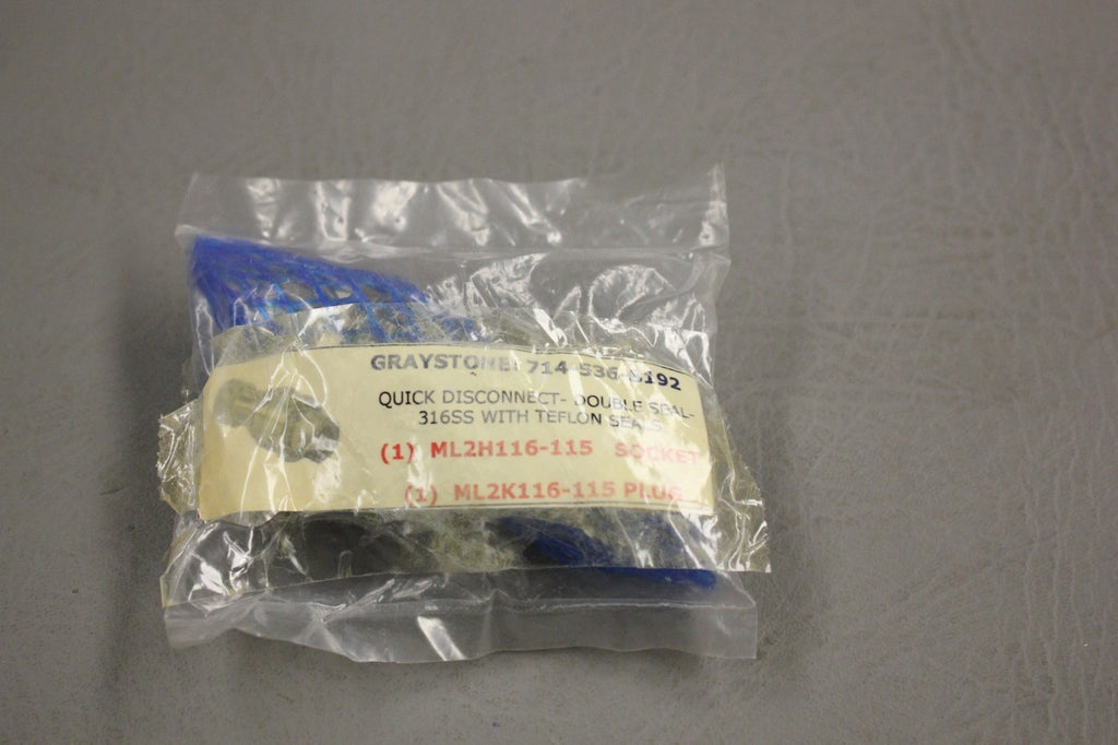 NEW GRAYSTONE QUICK DISCONNECT DOUBLE SEAL FITTING 316SS