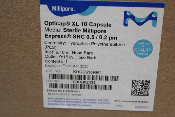 NEW MILLIPORE OPTICAP XL 10 CAPSULE (STERILE) KHGES10HH1