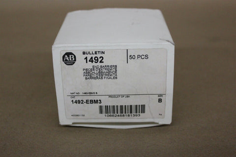 LOT OF 50 NEW ALLEN BRADLEY END BARRIERS 1492-EBM3 B