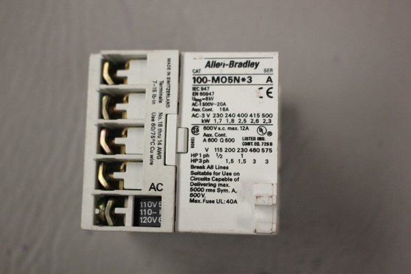 ALLEN BRADLEY CONTACTOR 100-MO5N*3 SER A