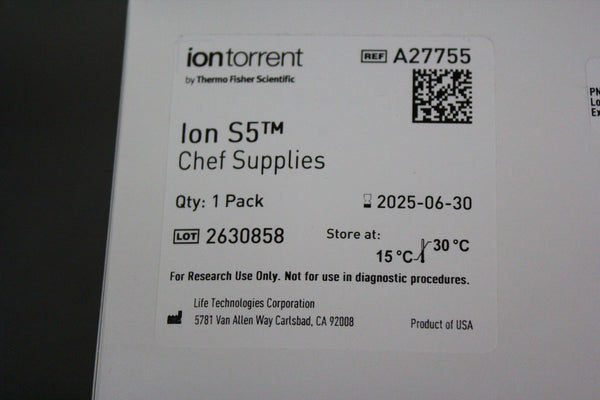NEW THERMO IONTORRENT ION S5 CHEF SUPPLIES A27755 EXP 2025-06-30