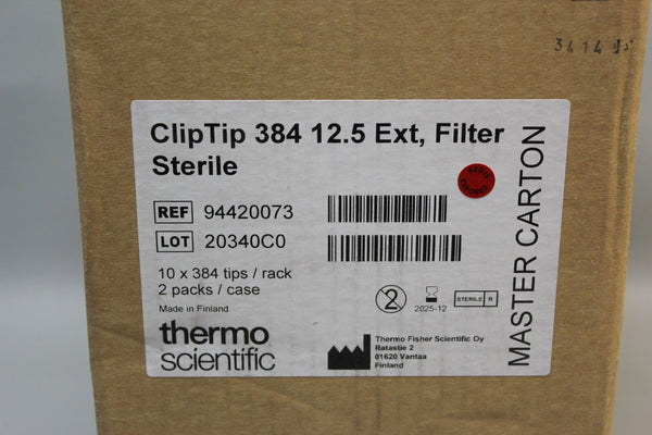 NEW CASE 7680 THERMO CLIPTIPS 384 12.5 PIPETTE TIPS 94420073