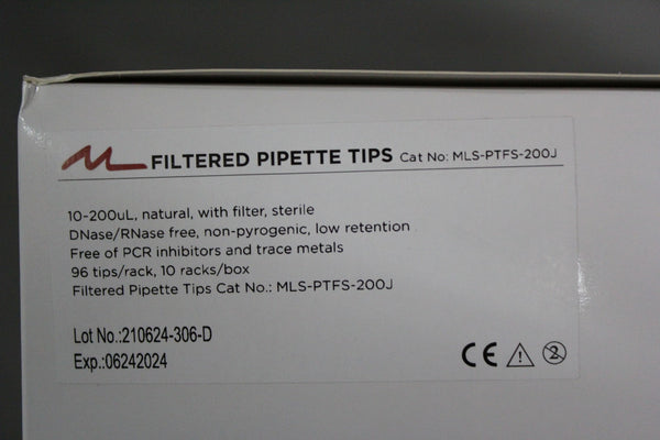 NEW BOX 960 MARATHON 10-200uL PIPETTE TIPS WITH FILTER MLS-PTFS-200J