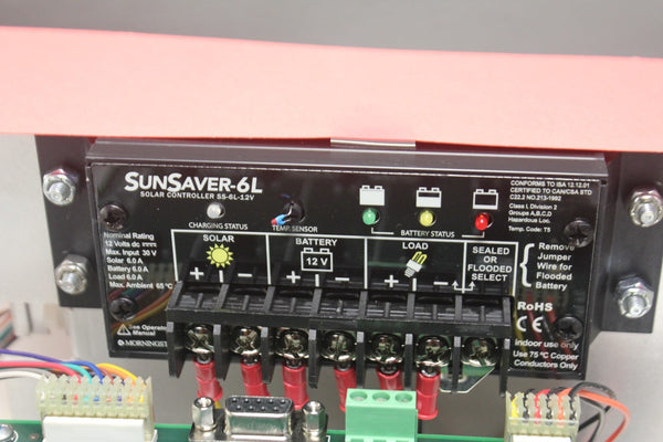 AMCI SMU SATELLITE MONITORING UNIT SATALARM W/SKYWAVE MODEM & SUNWIZE SOLAR PANE