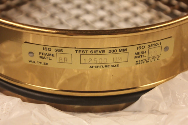 NEW TYLER BRASS FRAME TESTING SIEVE 12500 UM